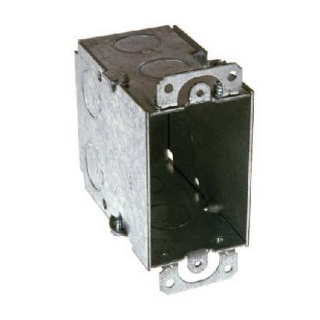 Raco Electrical Box, 18 cu in, Switch Box Type, 1 Gang, Steel, Rectangular Shape 8590